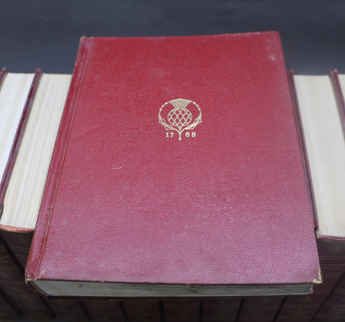 17 Volumes Part Encylopaedia Britannica Red Leather Bound - Image 5 of 6