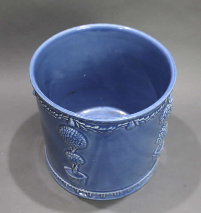 Large Blue Ceramic Planter - Image 2 of 3