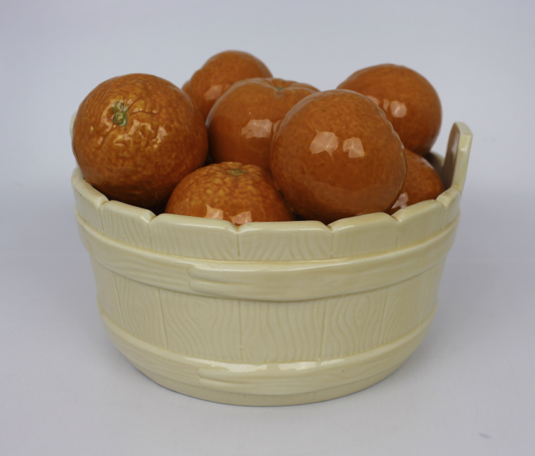Vintage Italian Ceramic Oranges in a Bowl