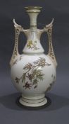 Large Victorian Royal Worcester Two Handled Vase 1071