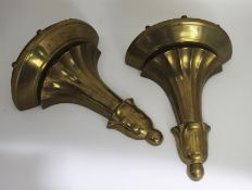 Pair of Vintage Brass Wall Brackets