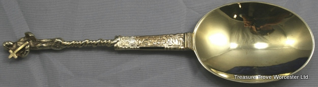 Cased Set of Six Silver Gilt Apostle Serving Spoons 1895 - Image 5 of 7