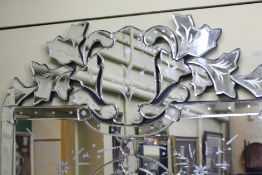 Ornate Venetian Full Length Etched Glass Mirror