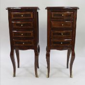 Pair of Four Drawer Inlaid French Nightstands