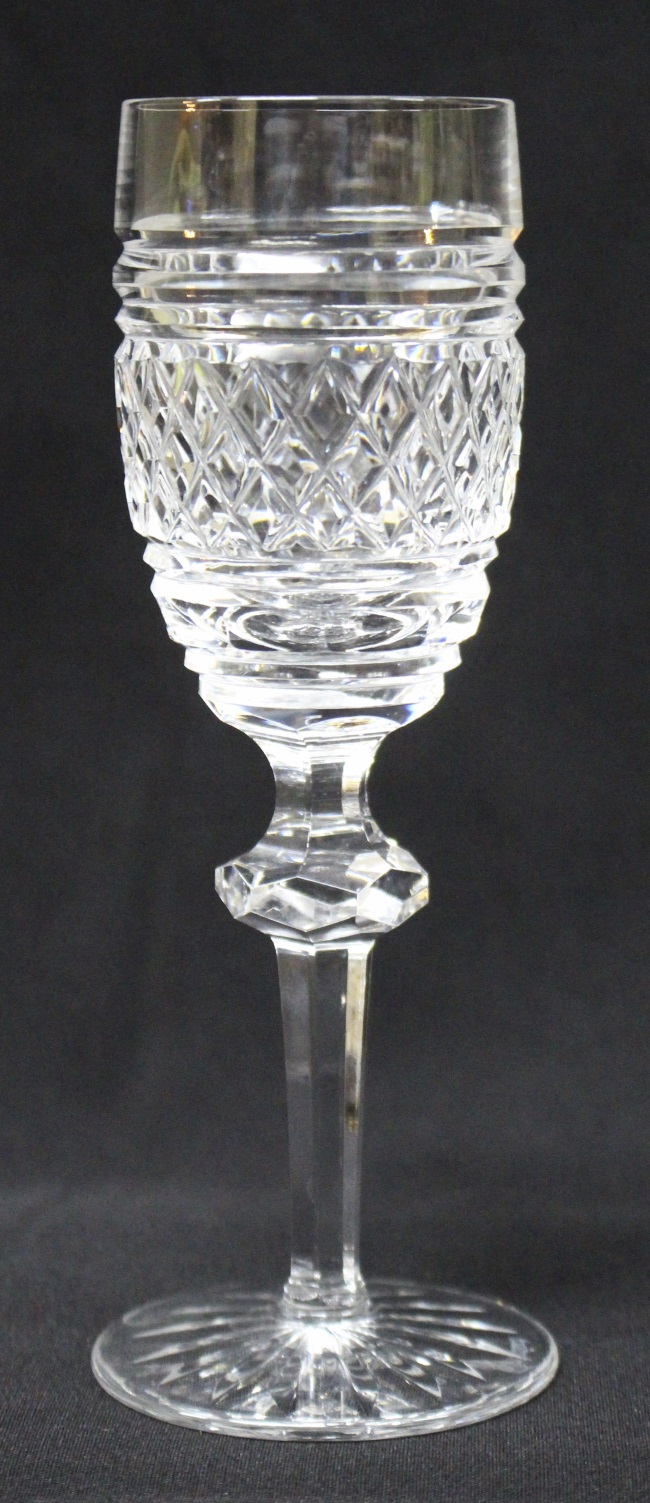 Set of 6 Heavily Cut Waterford Knopped Stem Port Glasses - Image 2 of 7