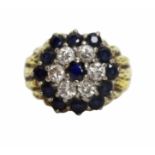 Sapphire & Diamond 18ct Cluster Ring