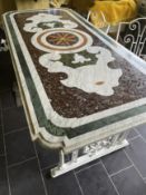 Italian Pietra Dura Marble Centre Table & 6 Chairs