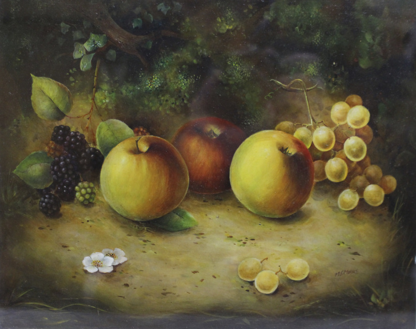 Fruit Still Life by M.E.Morris Oil on Board - Image 2 of 5