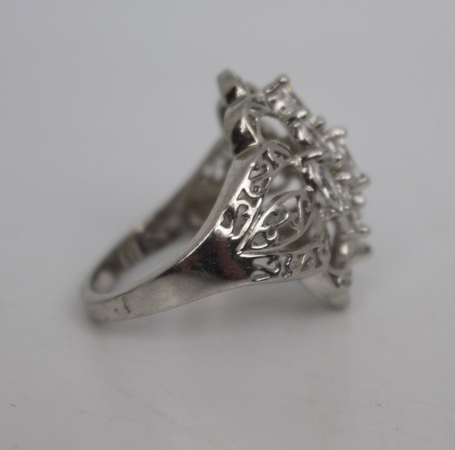 Silver CZ Set Ring - Image 2 of 3