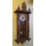 Fine Victorian Walnut Wall Clock c.1890