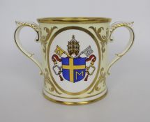 Royal Worcester Two Handled Pope John Paul loving Cup