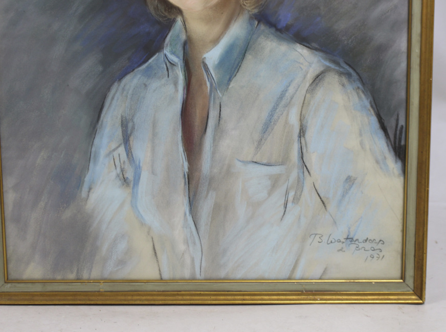 Portrait by Betsy Westendorp (b. 1927) Oil on Slate 1971 - Image 3 of 6