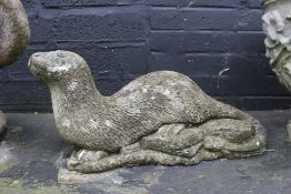 Stone Effect Otter Sculpture