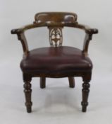 Late Victorian Leather Captains Chair