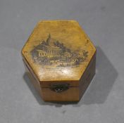 Antique Mauchline Ware Malvern Spa Travel Inkwell Box