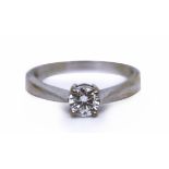 Round Brilliant Cut 0.53 Carat Diamond White Gold Ring