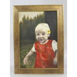 Child Oil on Canvas Set in Gilt Frame