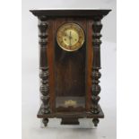 Antique Walnut & Mahogany Regulator Wall Clock
