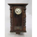 Antique Enamel Dial Mahogany Regulator Wall Clock