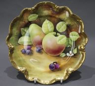 Coalport Hand Painted Fruit Cabinet Plate by Gidman