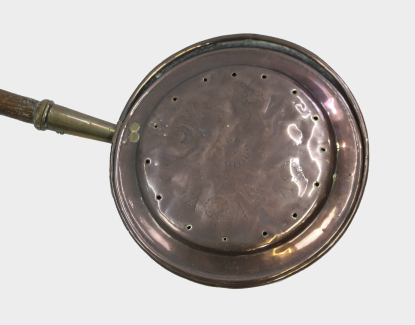 Long Copper Wooden Warming Pan