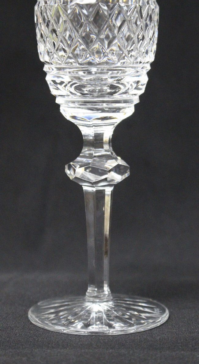 Set of 6 Heavily Cut Waterford Knopped Stem Port Glasses - Image 4 of 7