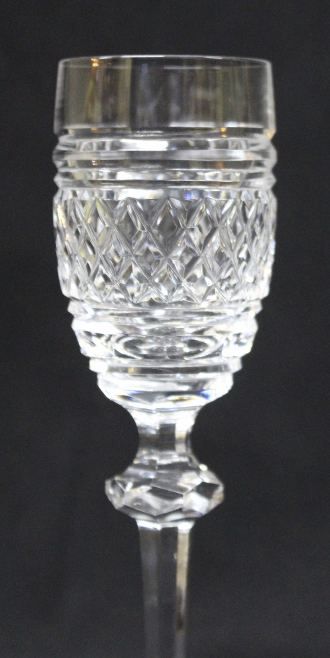 Set of 6 Heavily Cut Waterford Knopped Stem Port Glasses - Image 3 of 7