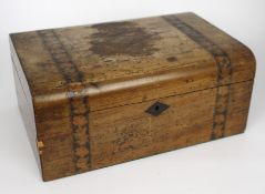 Edwardian Walnut Vanity Box with Tunbridge Ware Inlay