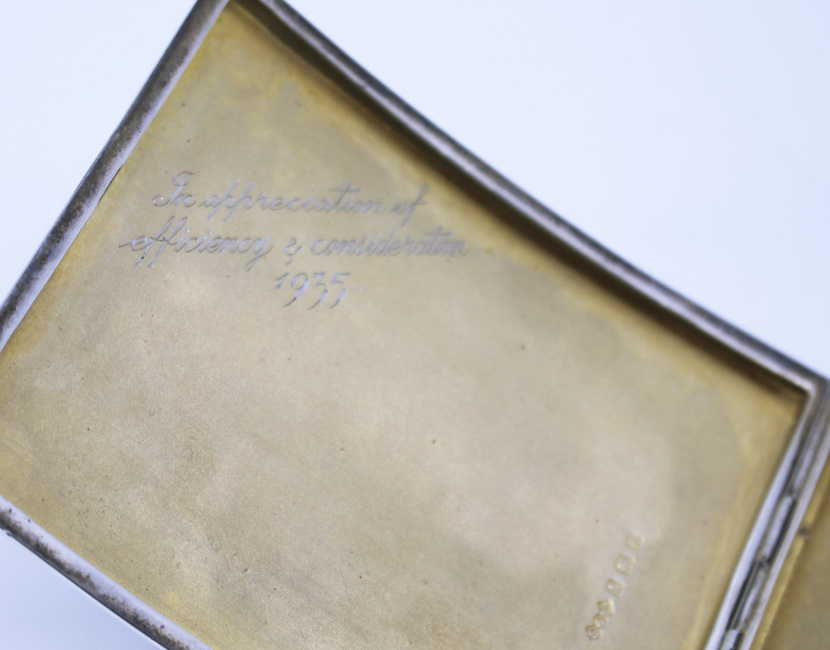 Solid Silver Cigarette Case Birmingham 1934 - Image 12 of 13