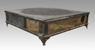 Early 19th c. English Silver on Copper Square Cake Stand