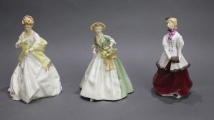 Set of 3 Royal Worcester Figurines First Dance Spring Morn Winter Waltz