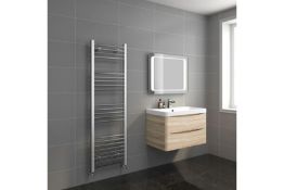 1600x500mm - 20mm Tubes - Chrome Heated Straight Rail Ladder Towel Radiator. NS1600500.Made fr...