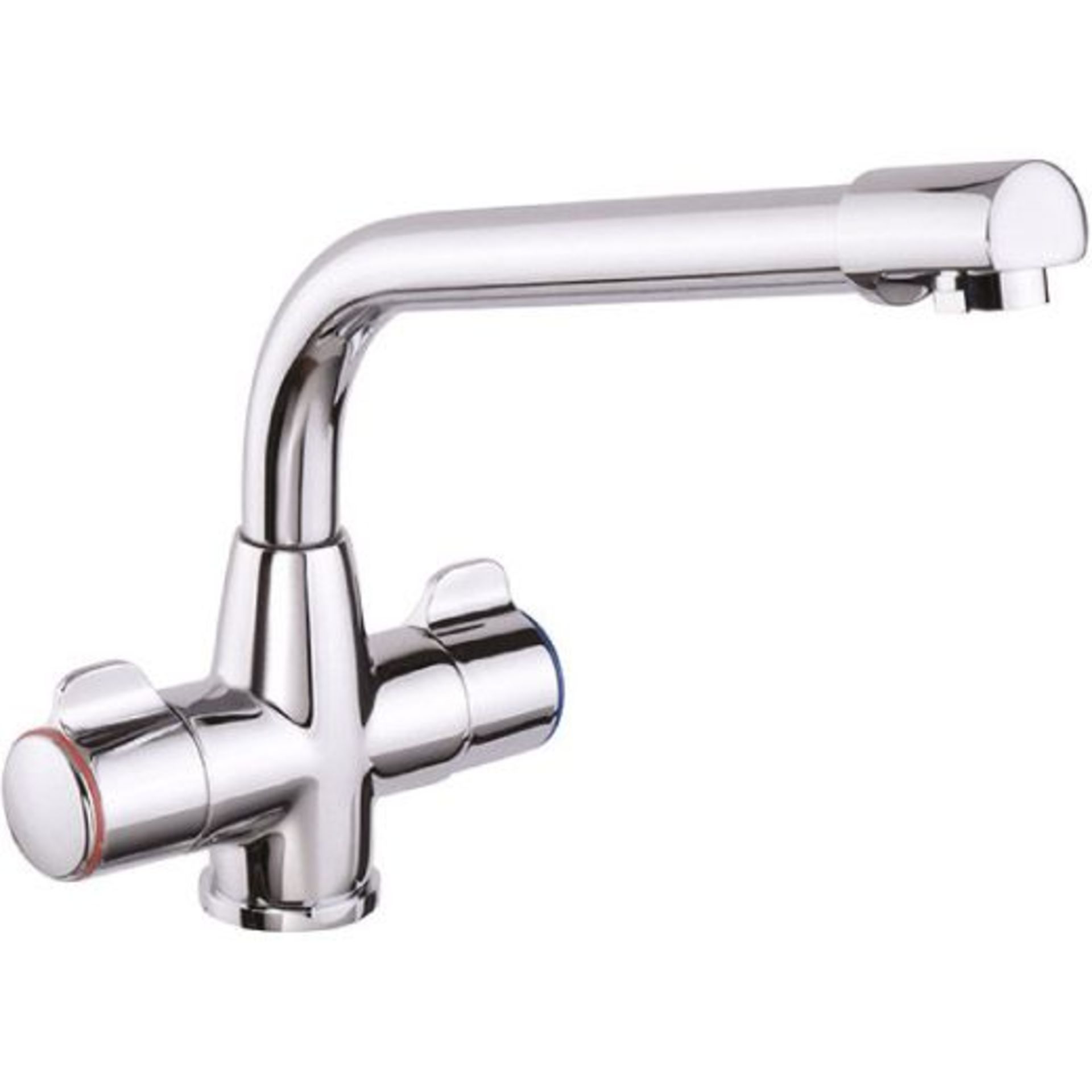 New (V52) Prima Classic Dual Lever Kitchen Mixer - Bpr1052. Quarter Turn Operation Chrome Fini...