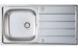 New (J81) Prima 1 Bowl Inset Sink & Drainer 965x500mm - Stainless Steel (Cpr024). A Prima 1 Bow...