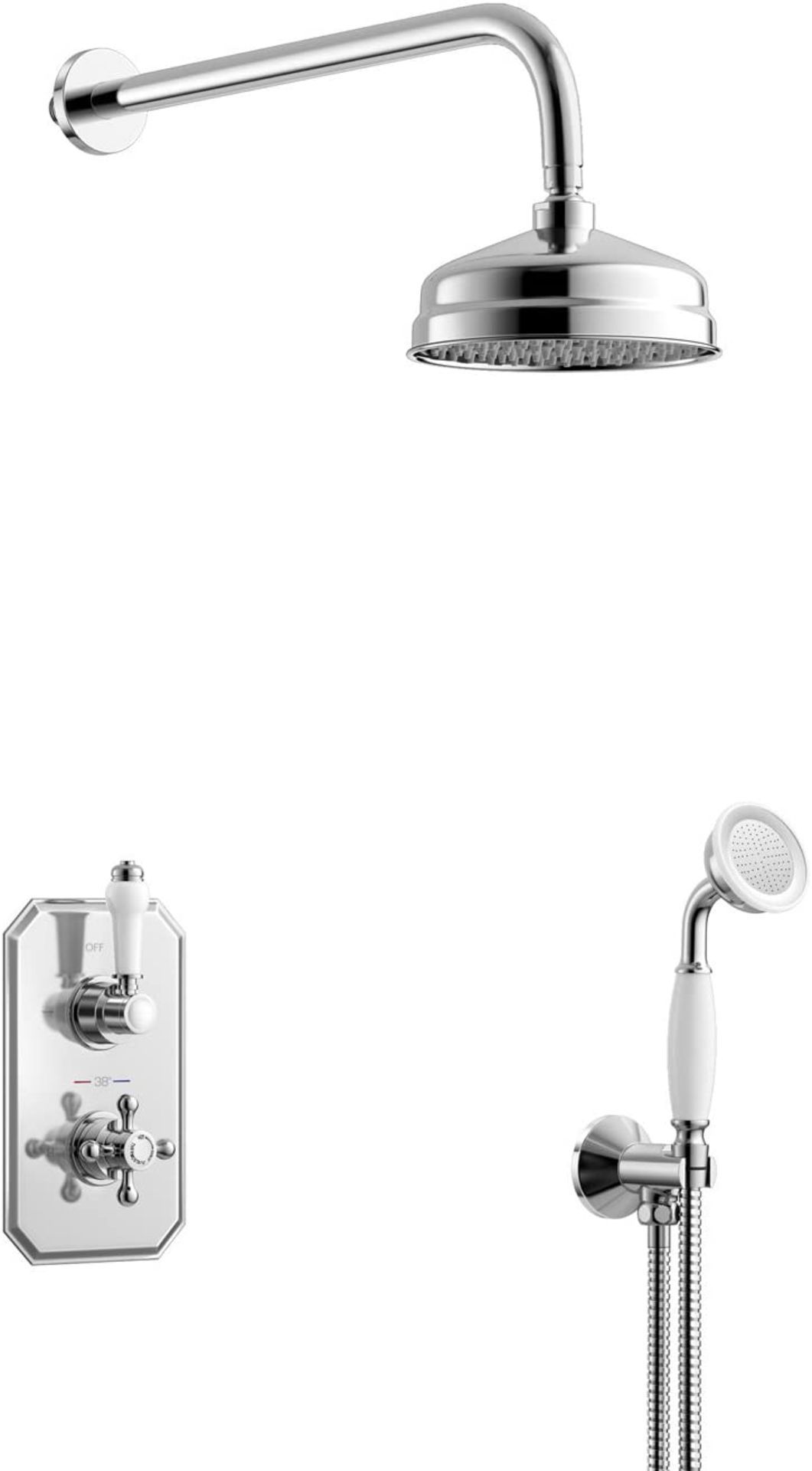 New & Boxed 150mm Traditional Stainless Steel Wall Mounted Head, Rail Kit. RRP £511.99.Ss2Wctr... - Image 2 of 2