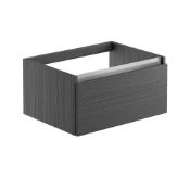 New (N37) Carino 600mm 1 Drawer Wall Hung Vanity Unit (No Top) - Graphitewood. RRP £215.00. F...