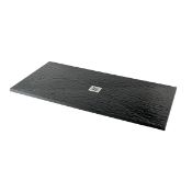 New 1700x800mm Rectangle Black Slate Effect Shower Tray. RRP £749.99. A Textured Black Slat...