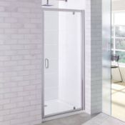 New (W128) 6mm - Elements Pivot 760mm Shower Door.6mm Safety Glass Fully Waterproof Tested. Pol...