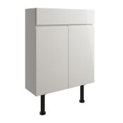 New (NY133) Valesso Pearl Grey Gloss Slim Basin Unit 600mm. RRP £320.00. Where space is at a p...