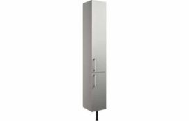 New & Boxed (C9) Alba 300mm 2 Door Tall Unit - Light Grey Gloss. Durable 18mm cabinet, sides, b...