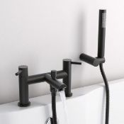 New & Boxed Matte Black Bath Shower Mixer Tap Iker. RRP £179.99.Tb3020.Contemporary Urban Matt...