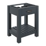 New & Boxed (C10) Manhattan 600mm Floor Standing Basin Unit (No Top) - Matt Indigo Grey. This u...