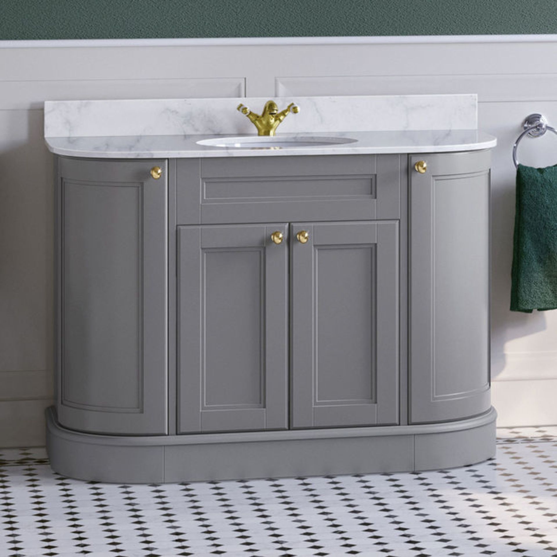 New & Boxed 1200mm York Earl Grey Vanity Unit. RRP £3,499.Comes complete with countertop and ... - Image 2 of 4