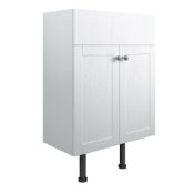 New & Boxed (C60) Benita 600mm 2 Door Basin Unit - Satin White Ash. _ Soft closing doors _...