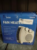 Sedol Electric Fan Heater, Portable Upright or Flatbed 2KW Fan Heater. RRP £22.99 - Grade U
