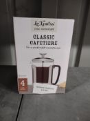 KitchenCraft Le'Xpress Deluxe 4-Cup Glass / Stainless Steel Cafetiere. RRP £14.99 - Grade U