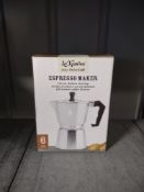 KitchenCraft Le'Xpress 6-Cup Stove Top Espresso Maker, 290 ml. RRP £17.79 - Grade U