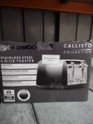 Daewoo SDA1839 Callisto, Stainless Steel, 4 Slice Toaster. RRP £48.99 - Grade U