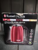 Russell Hobbs 20412 Stainless Steel Electric Kettle, 1.7 Litre, Red. RRP £32.49 - Grade U