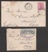 Boer War / Natal 1900 (Apr. 26) Cover to England with Natal 1/2d cancelled by violet oval ""ELANDS L